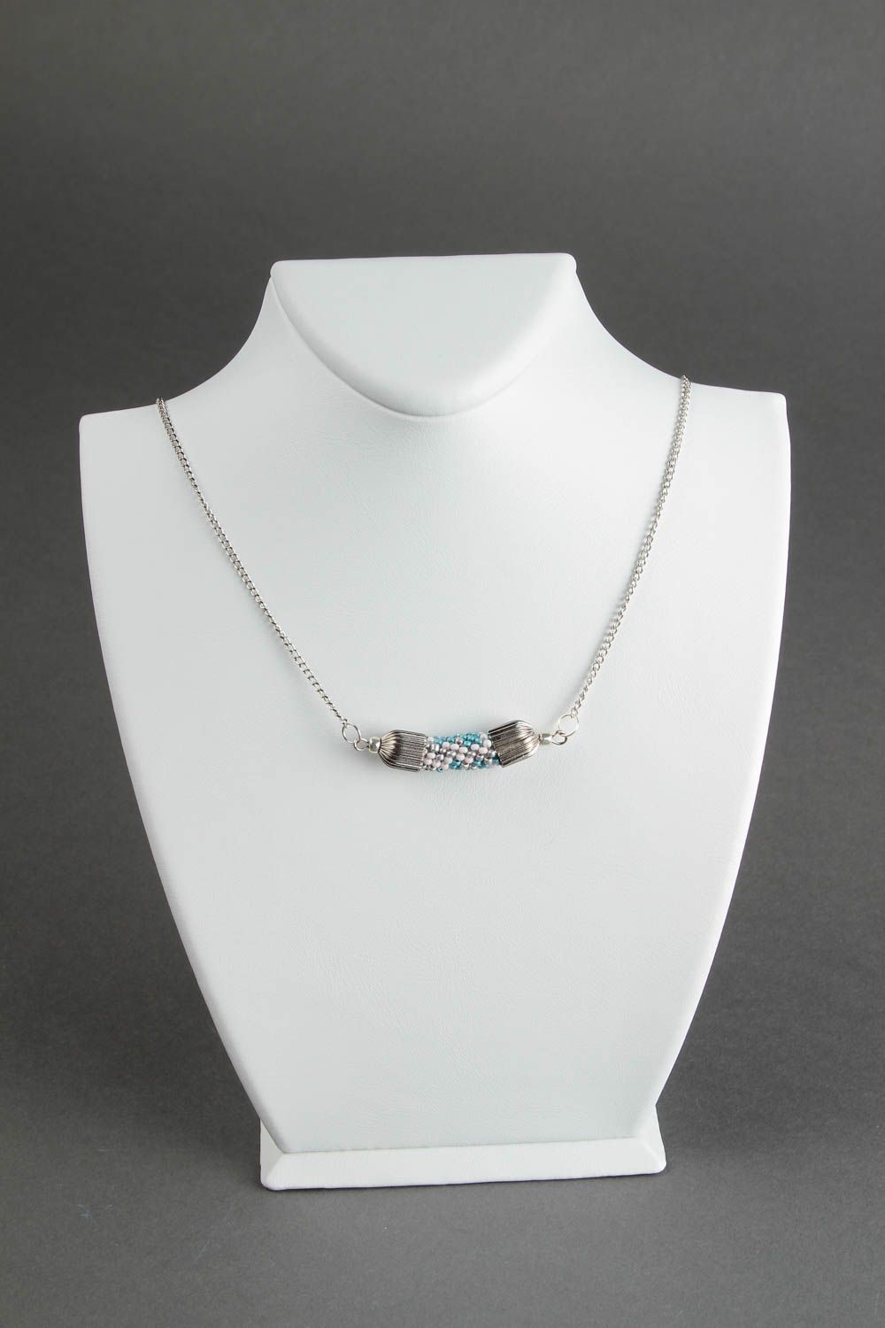 Handmade beautiful beaded necklace stylish elegant necklace female jewelry photo 1