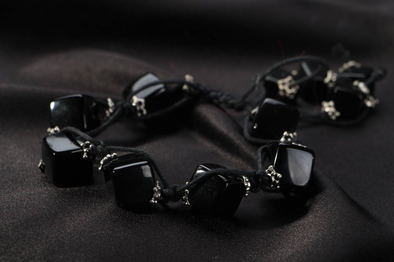Bracelet with black cubes  photo 2
