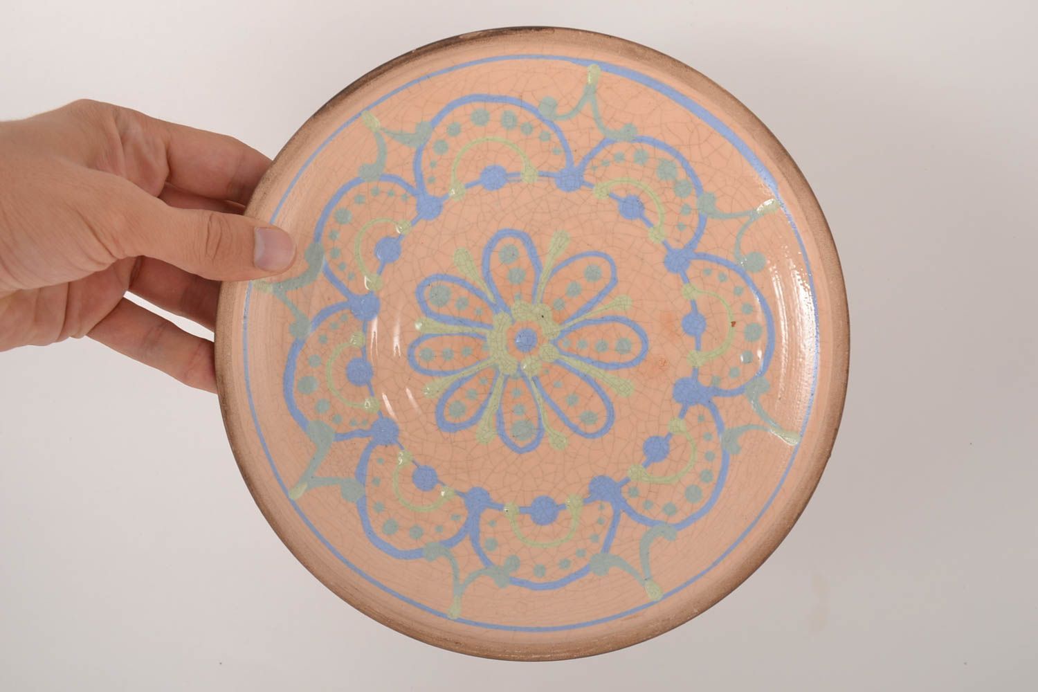 Dekoständer mit Teller handmade Keramik Teller handbemalte Keramik für Zuhause foto 3