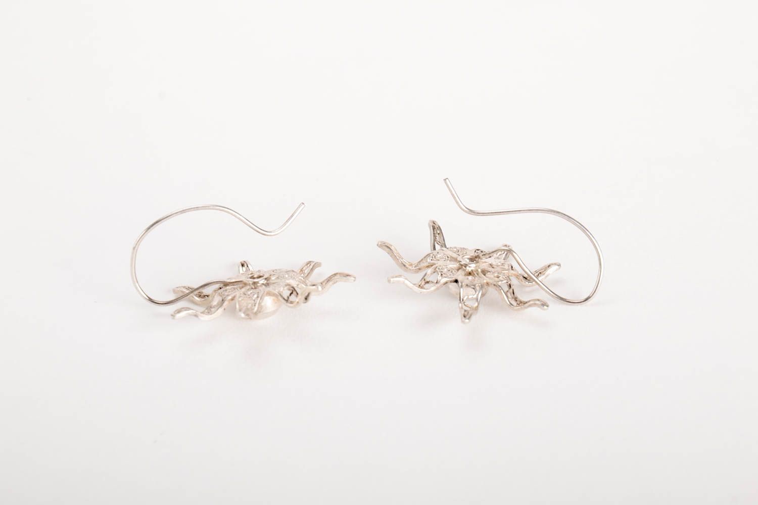 Handmade Ohrringe für Damen Silberschmuck Ohrringe silberne Ohrhänger mit Perlen foto 3