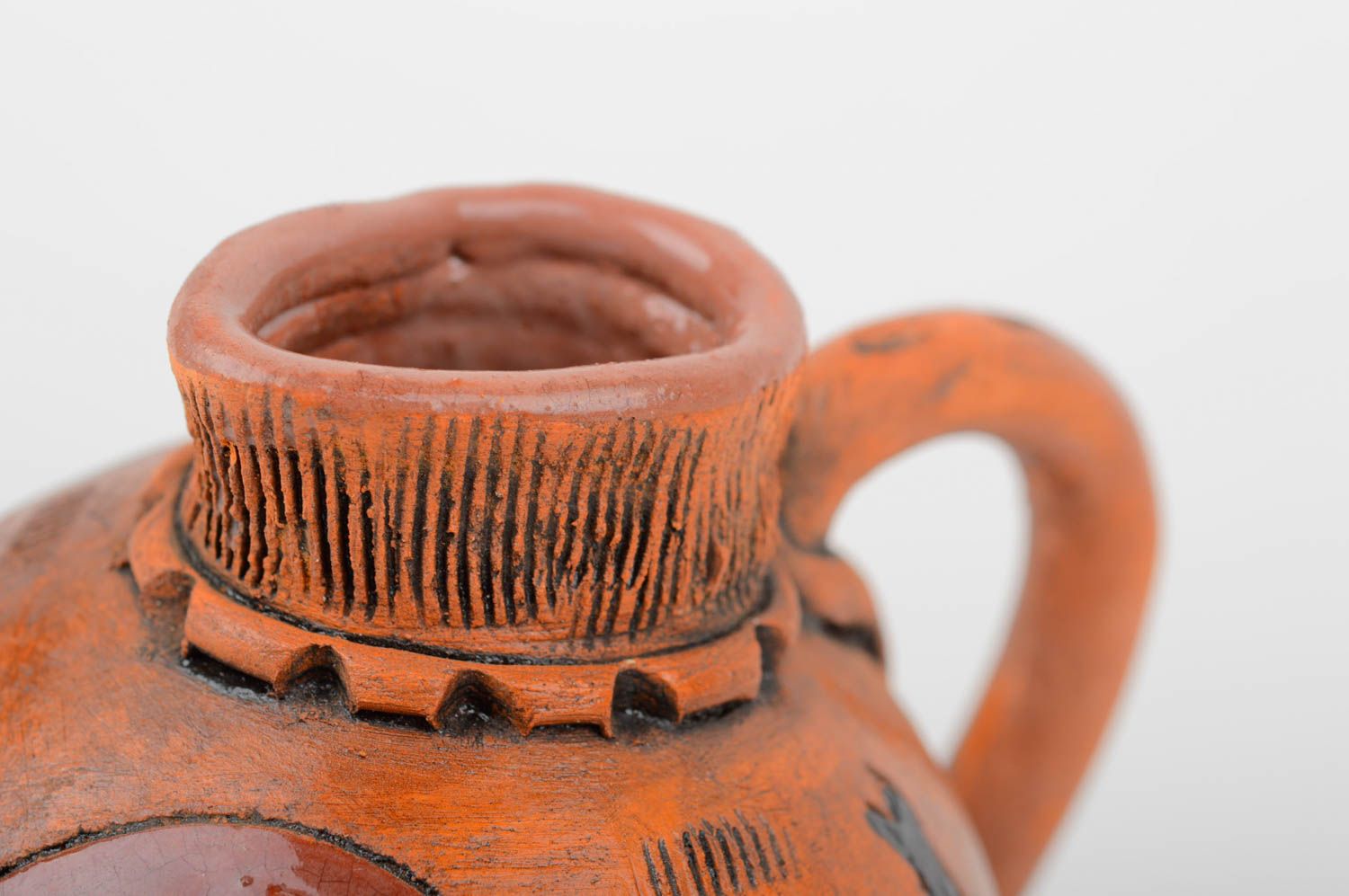 Jarro de cerámica hecho a mano pintado vasija de arcilla accesorio de cocina foto 5