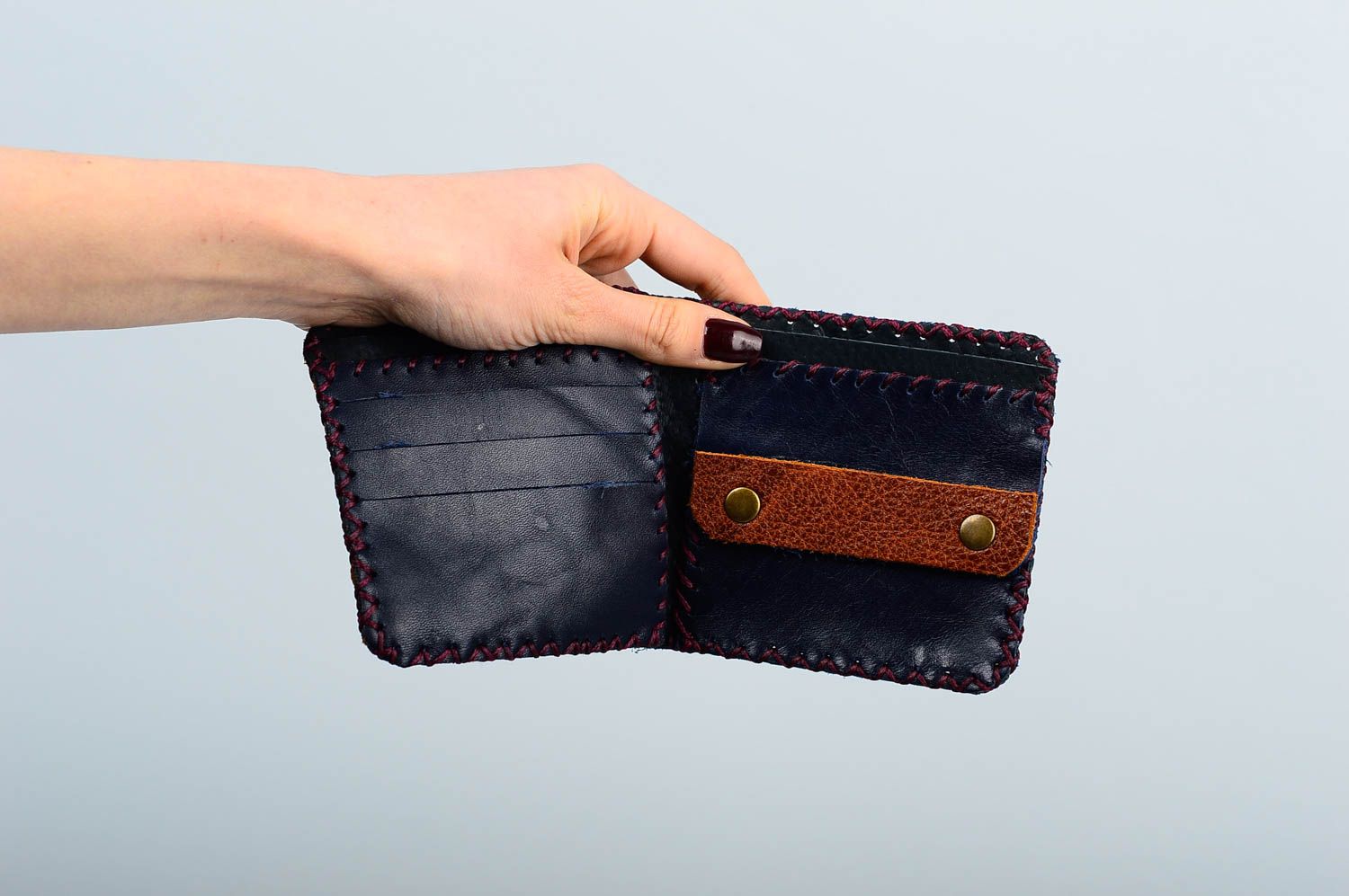Мужское портмоне кожаный кошелек ручной работы аксессуар для мужчин стильный фото 2