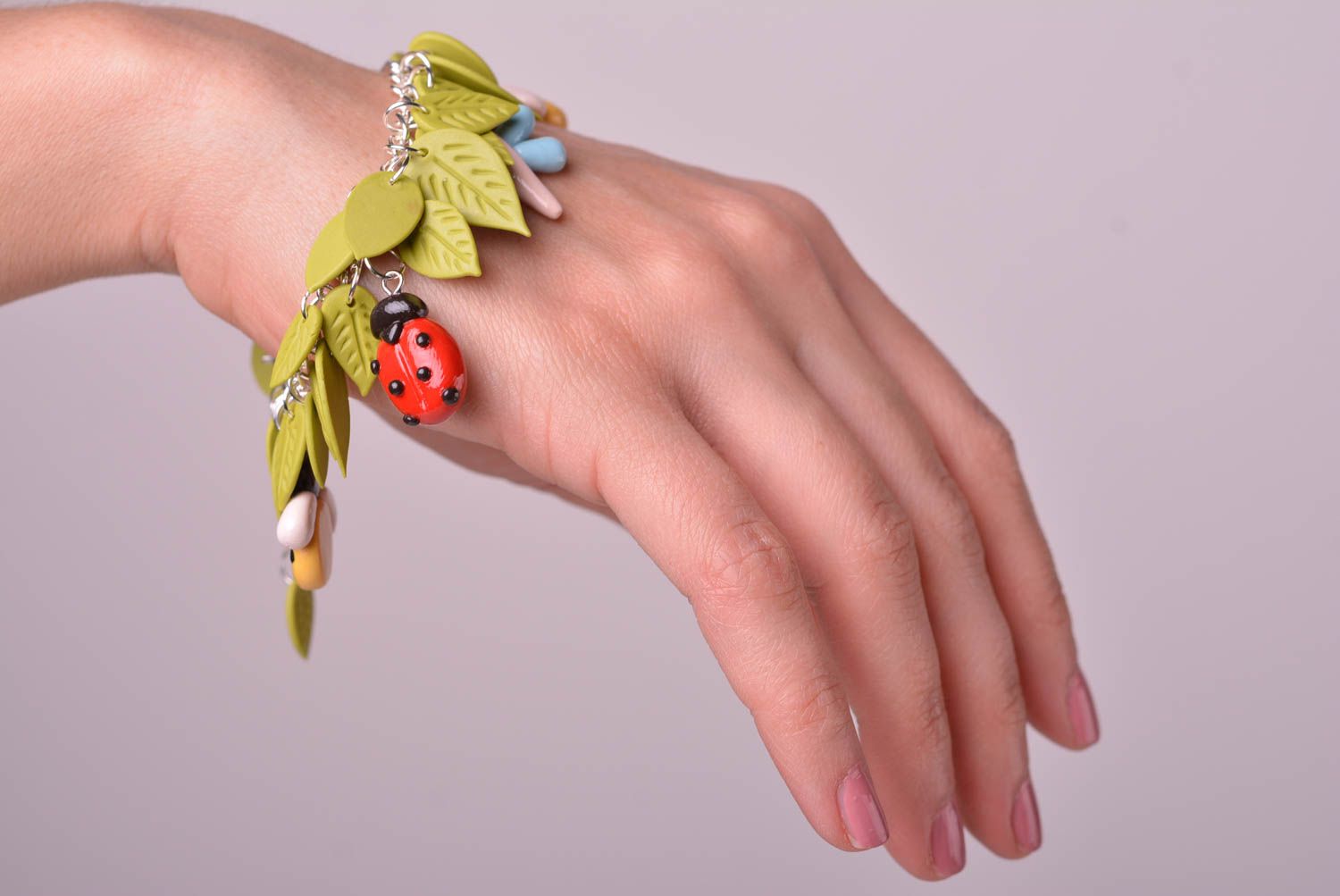 Bracelet multicolore Bijou fait main en pâte polymère Accessoire pour femme  photo 1