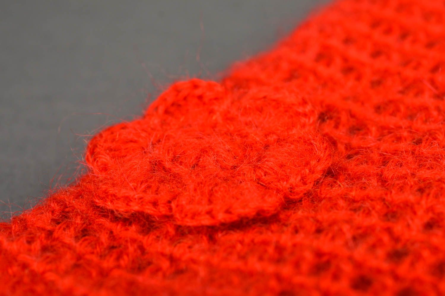 Mitaines tricot fait main Gants mitaines au crochet rouges Accessoire femme photo 3