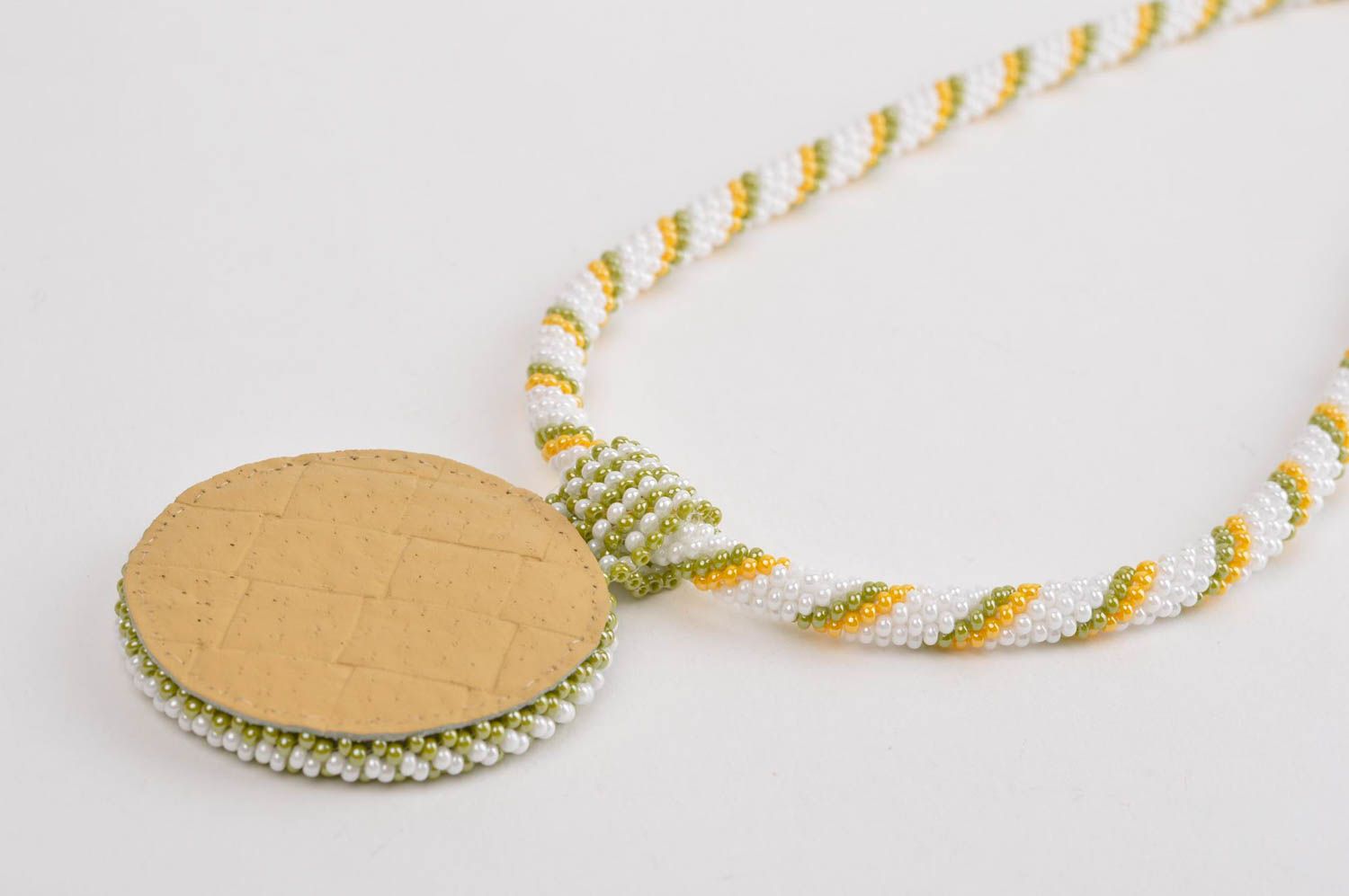Handmade pendant unusual accessory bead necklace gift ideas resin jewelry photo 4
