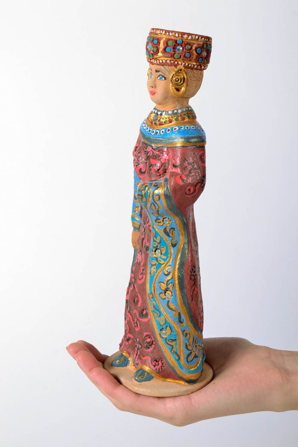 Estatueta decorativa artesanal de argila decoração do interior figuras de cerâmica Roksolana foto 5