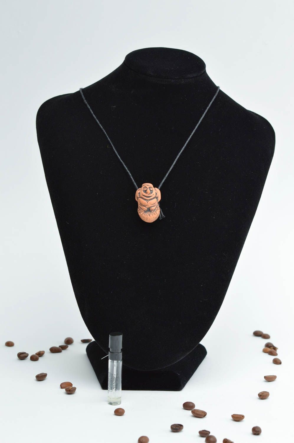 Pendant for essential oils handmade ceramic jewelry women's clay accessory photo 1