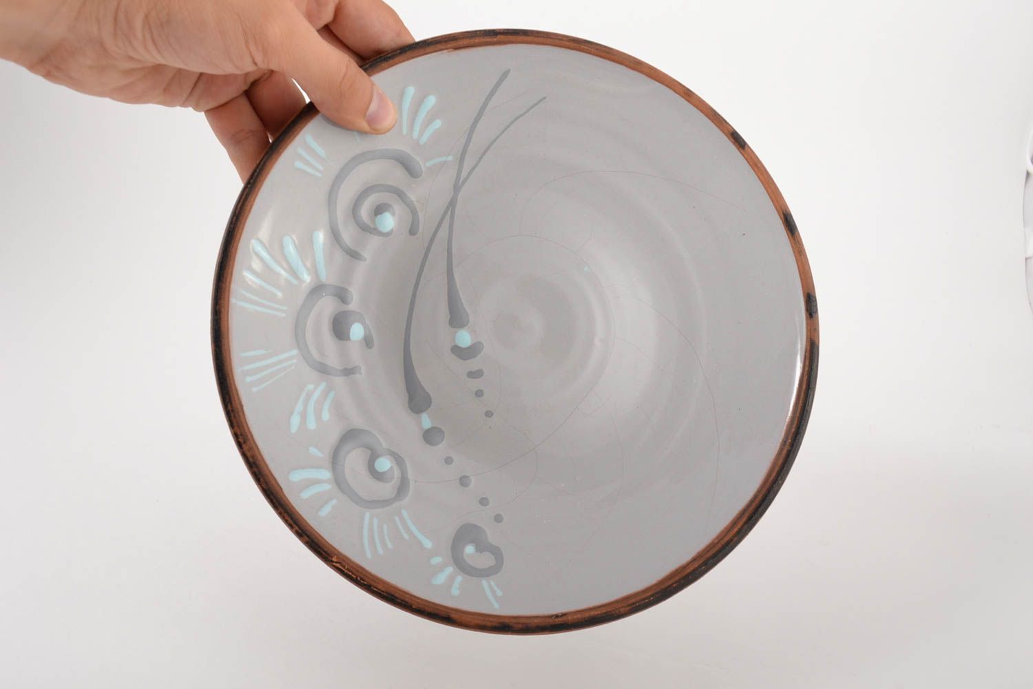 Plato de cerámica artesanal utensilio de cocina menaje del hogar pintado foto 5
