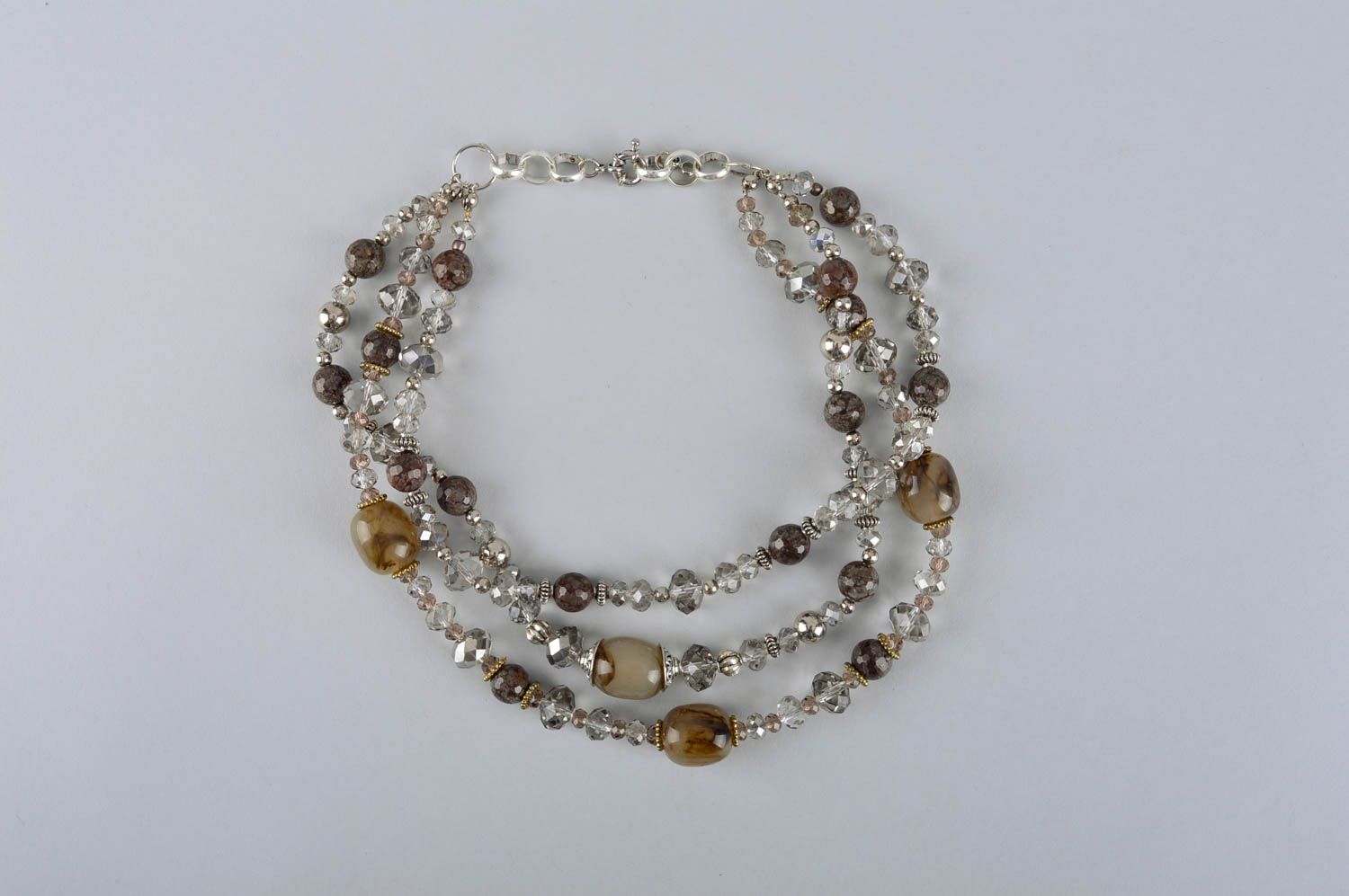 Unique designer natural stones necklace handmade woman bijouterie designer gift photo 5