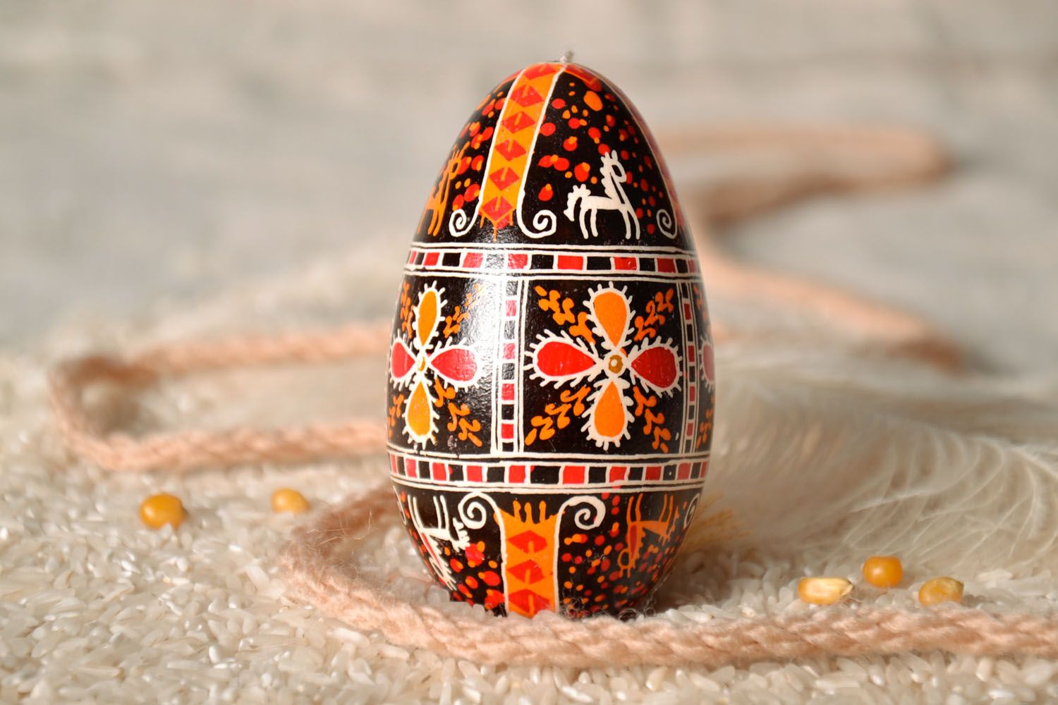 Oeuf de Pâques à suspendre fait main décoratif multicolore de style ethnique  photo 1