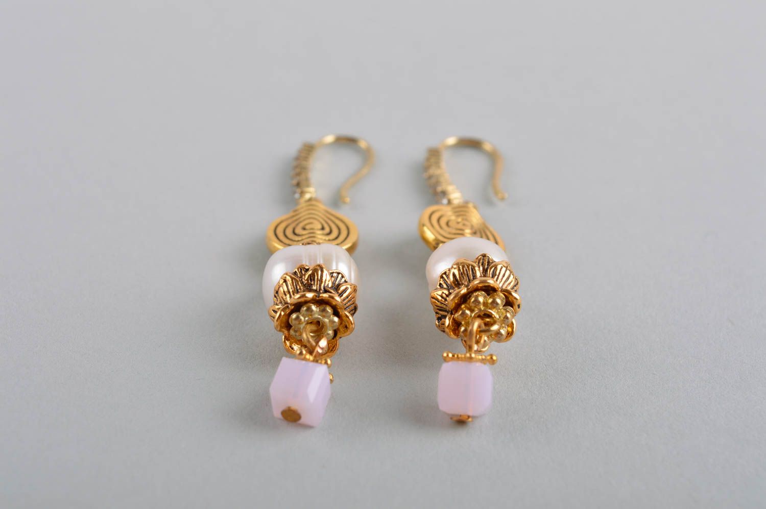Pearl jewelry dangling earrings handmade jewellery fashion accessories photo 4