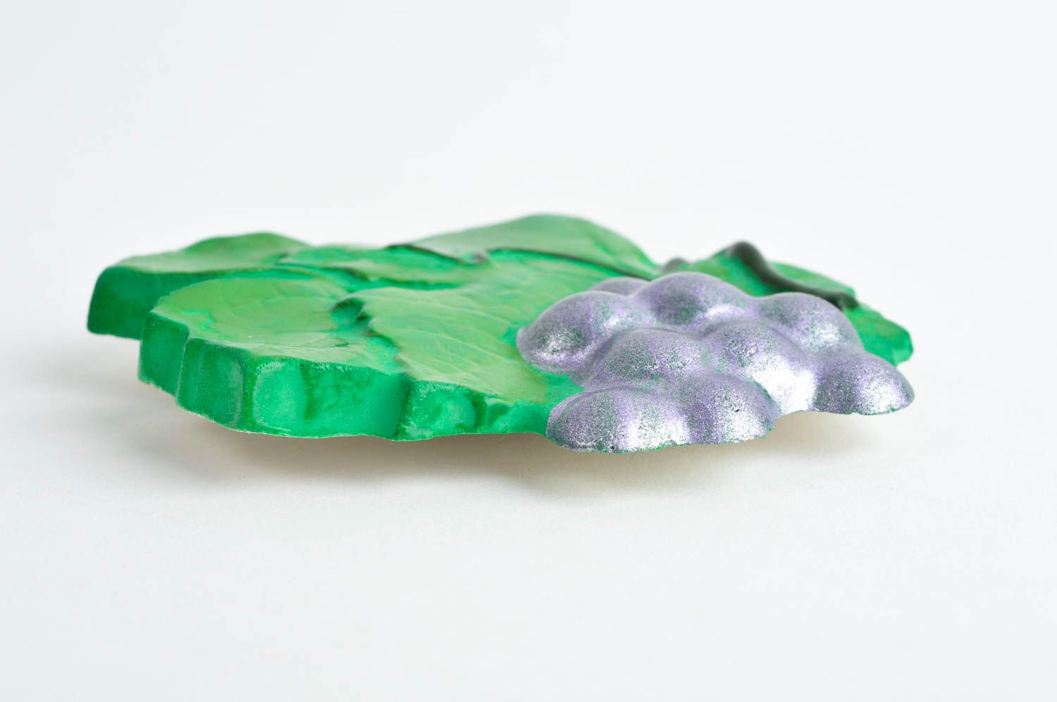 Magnet Kühlschrank handmade originelles Geschenk Deko aus Gips grün lila foto 7