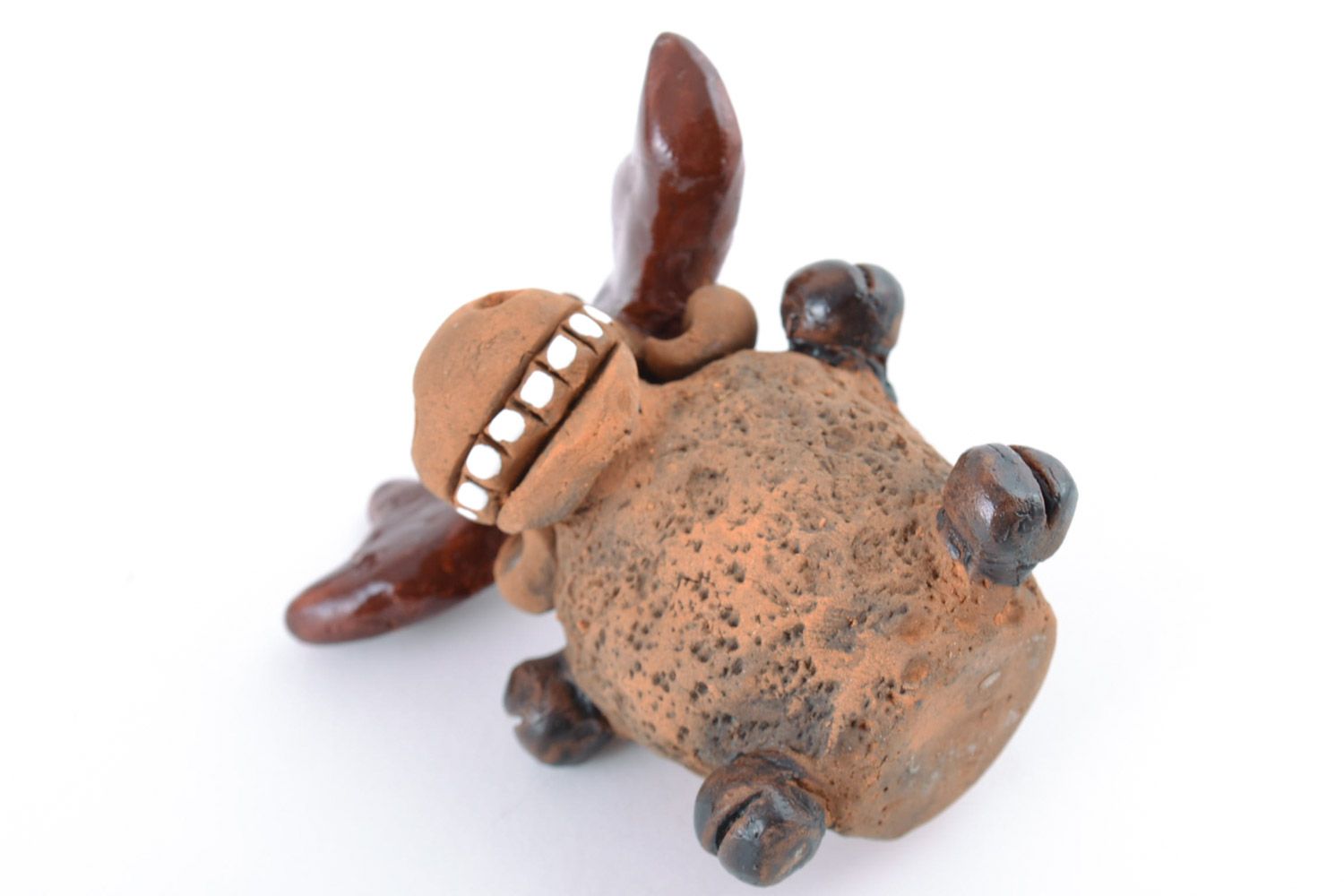 Statuetta cervo in argilla fatta a mano figurina decorativa in ceramica 
 foto 5
