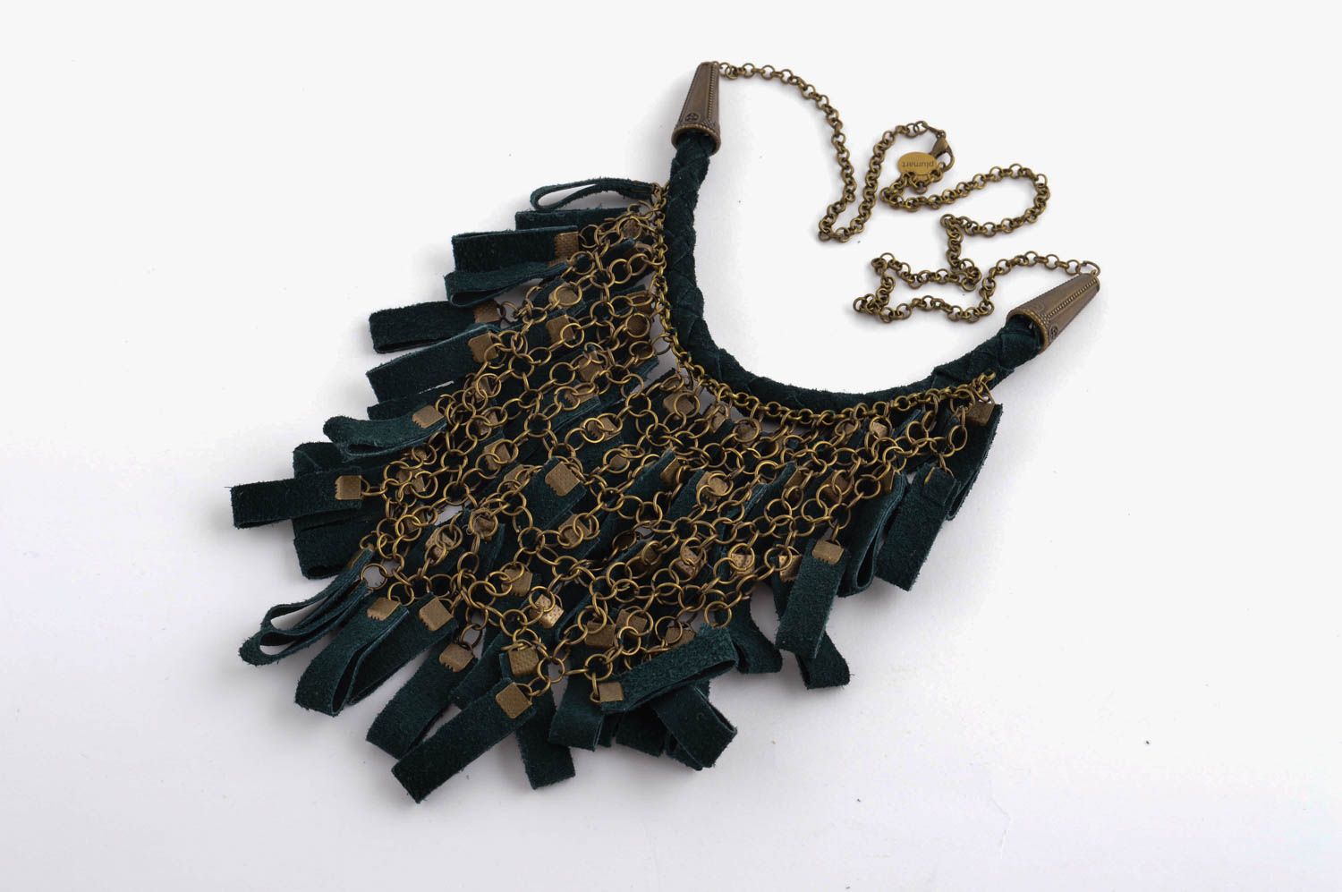 Handmade massive necklace unusual stylish jewelry designer accessory gift photo 4