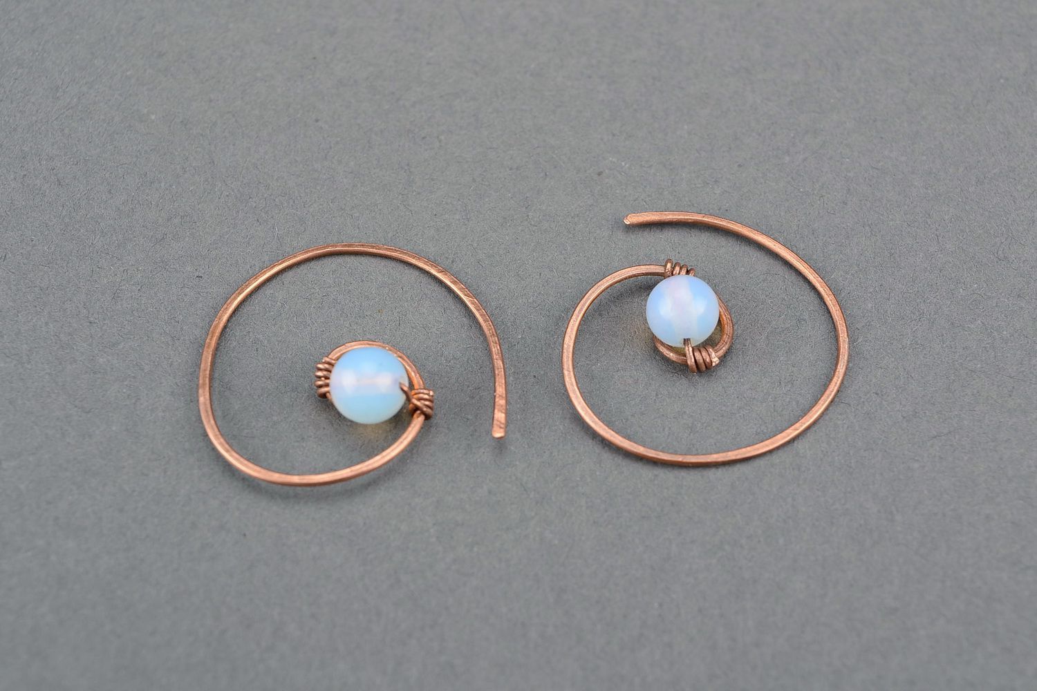 Brooch-earrings wire wrap with moonstone photo 3