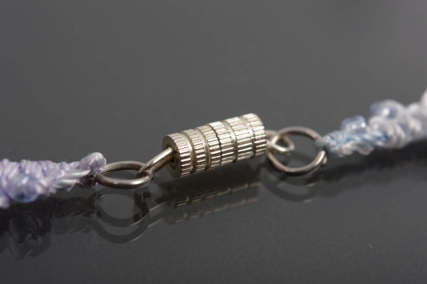 Ожерелье из ниток украшения ручной работы вязаные серьги набор бижутерии фото 3