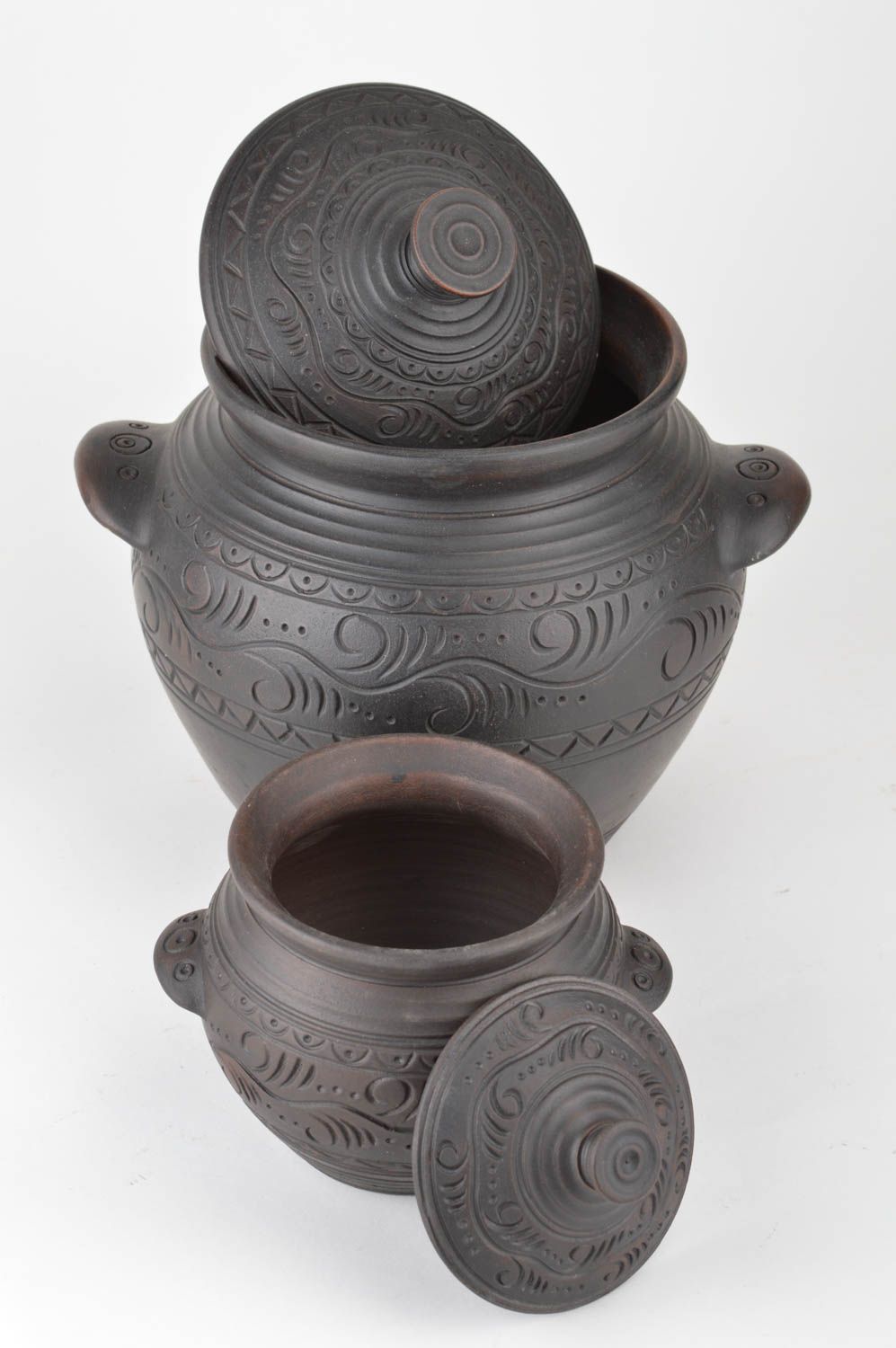 Potes de cerámica hechos a mano 2 artículos con capacidad de 500 ml y 4 l  foto 5