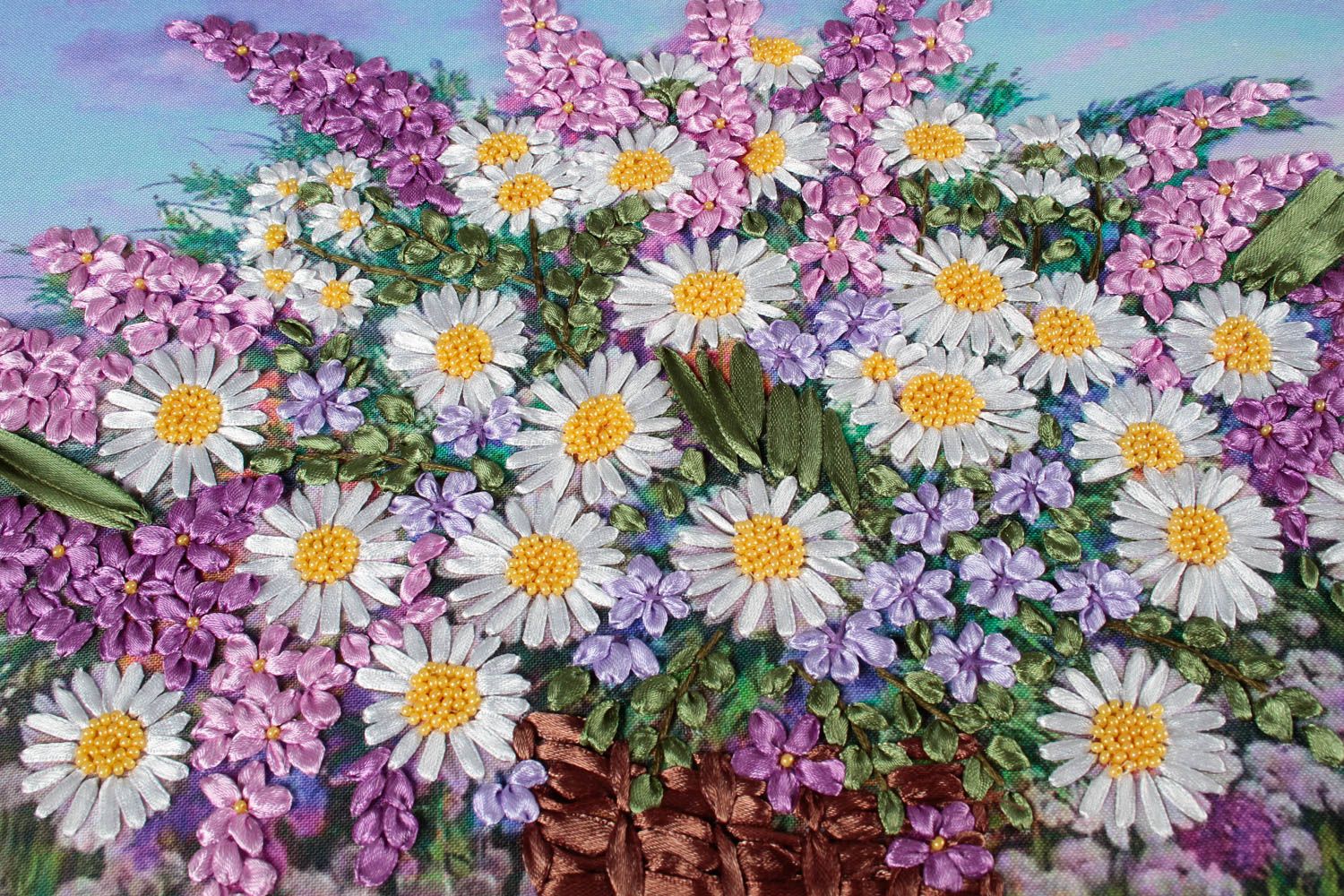Pintura de pared hecha a mano con flores regalo original cuadro moderno  foto 4
