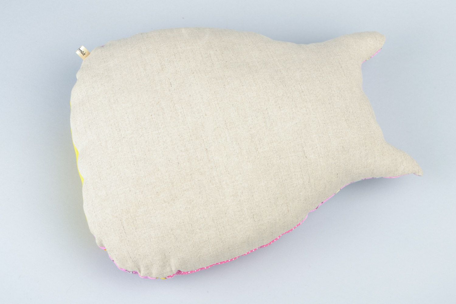 Интерьерная игрушка-подушка в виде красивой совы из флиса ручной работы фото 5