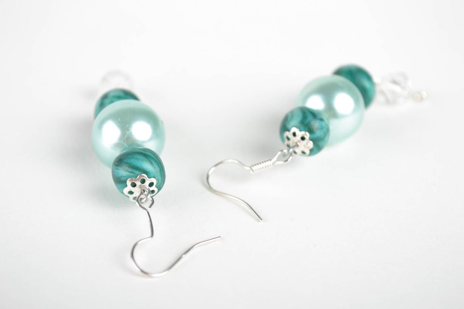 Bead earrings homemade jewelry dangling earrings polymer clay gifts for girls photo 4
