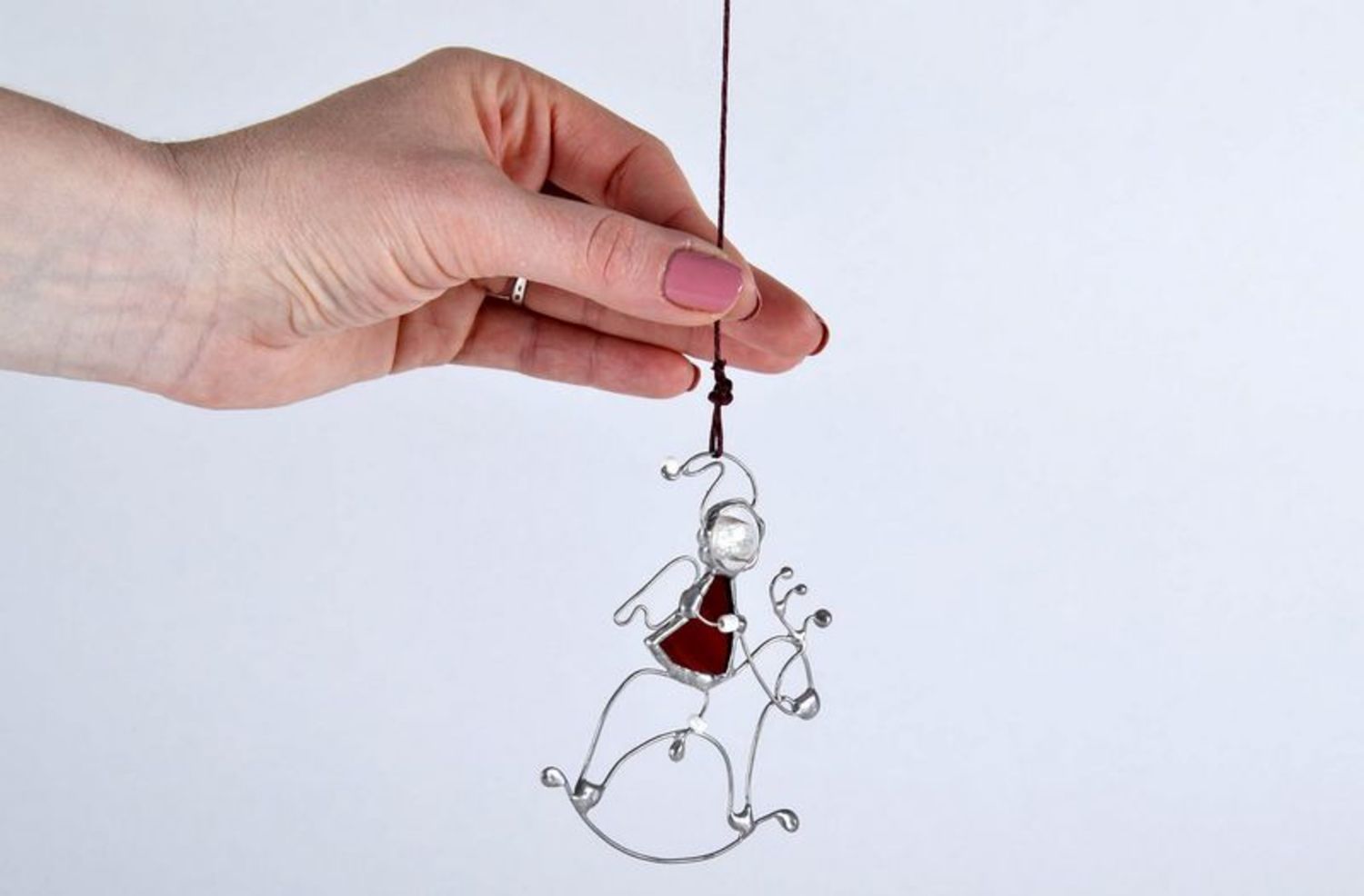Wire and glass pendant Santa's assistant photo 3