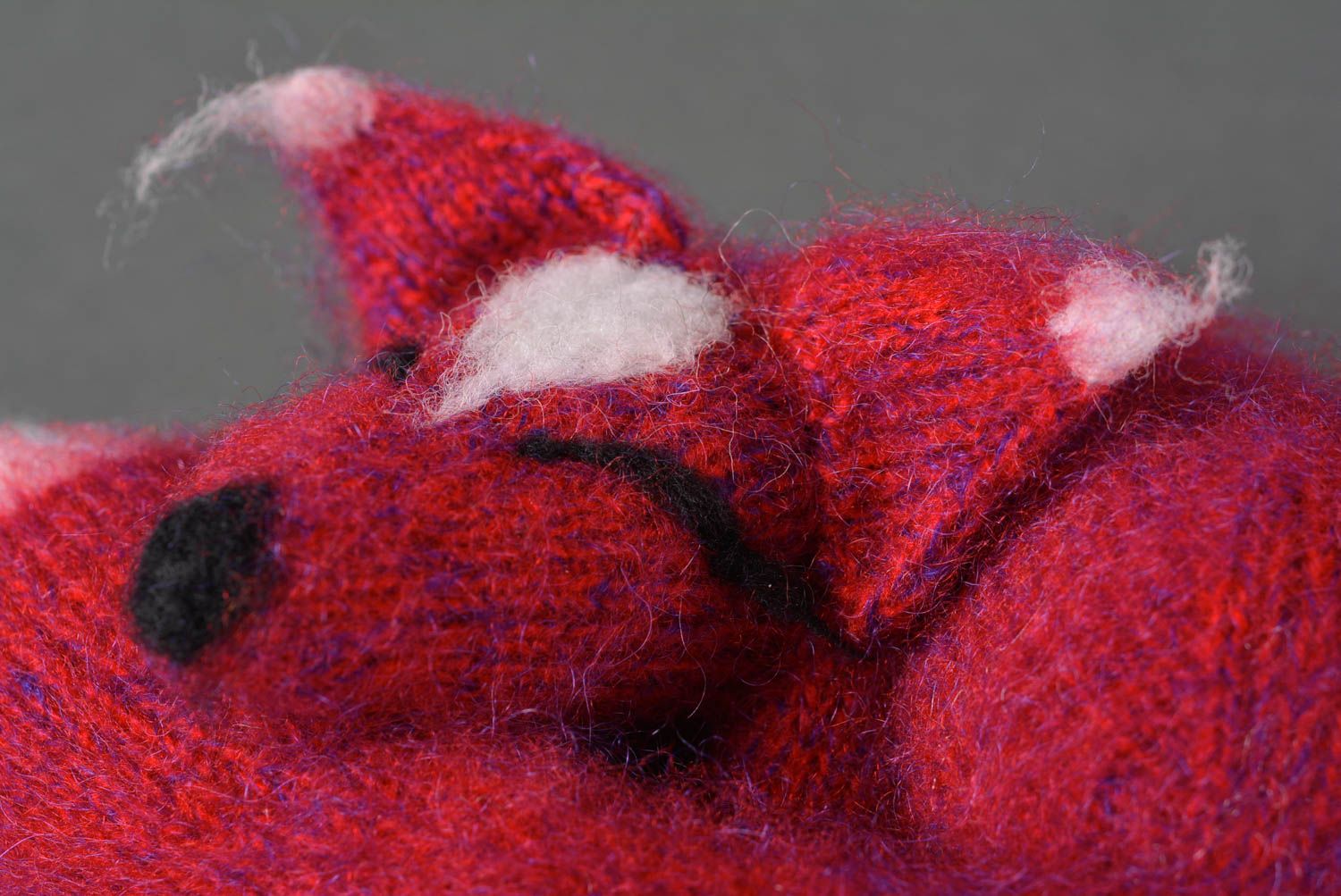 Peluche renard rouge Jouet tricot fait main en laine Cadeau pour enfant photo 2