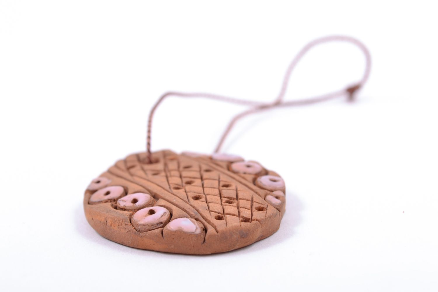 Ceramic keychain with ornament photo 5