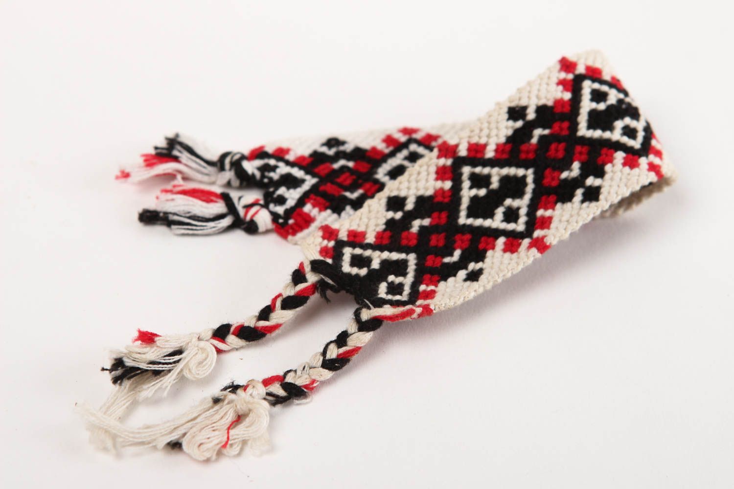 Bracelet ethnique Bijou fait main large tressé tricolore Cadeau pour femme photo 4