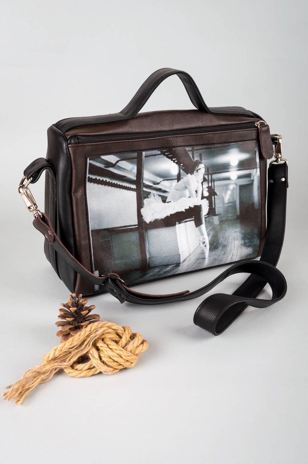 Bolso de cuero artificial artesanal accesorio para mujer regalo original foto 1