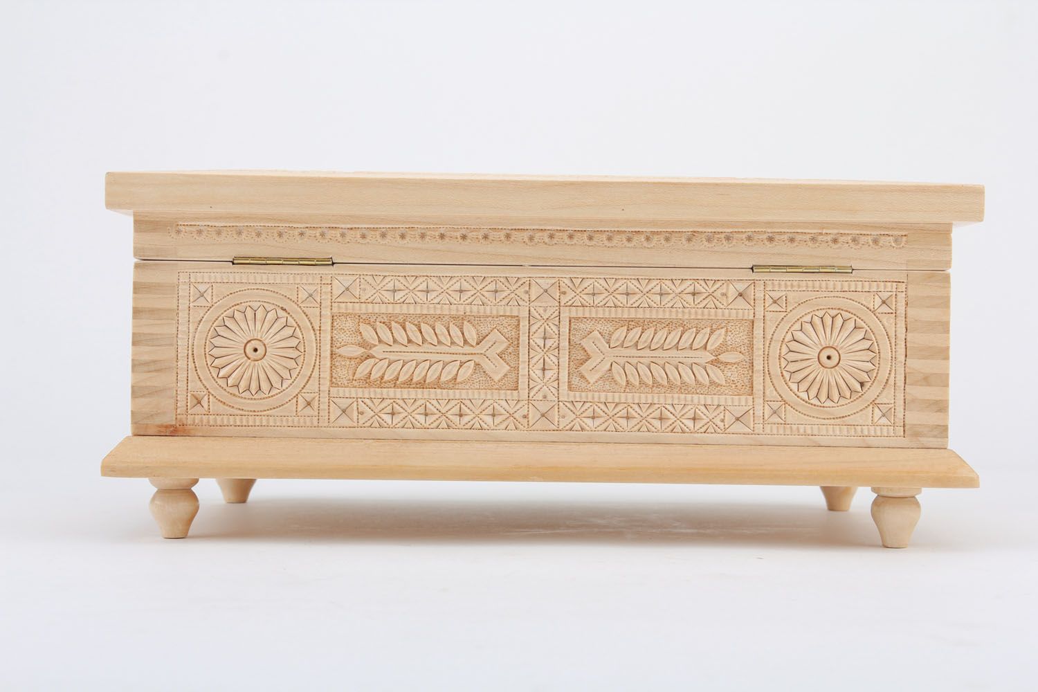 Carved wooden box photo 1