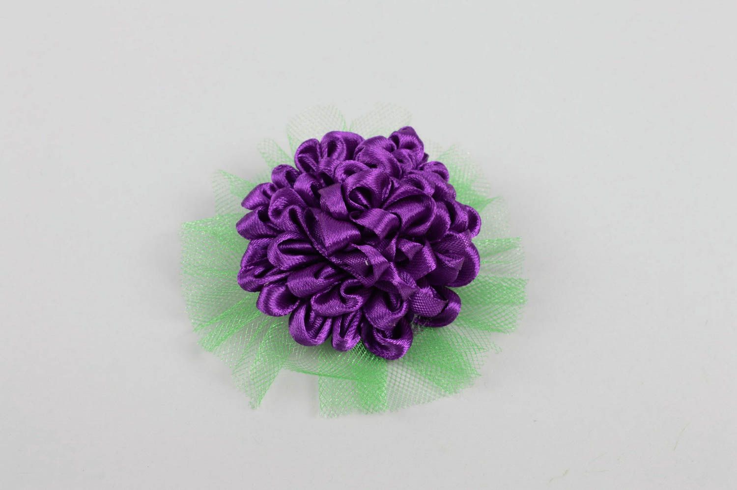 Violette Blume Haarspange handgemachter Schmuck Accessoire für Mädchen grell  foto 2