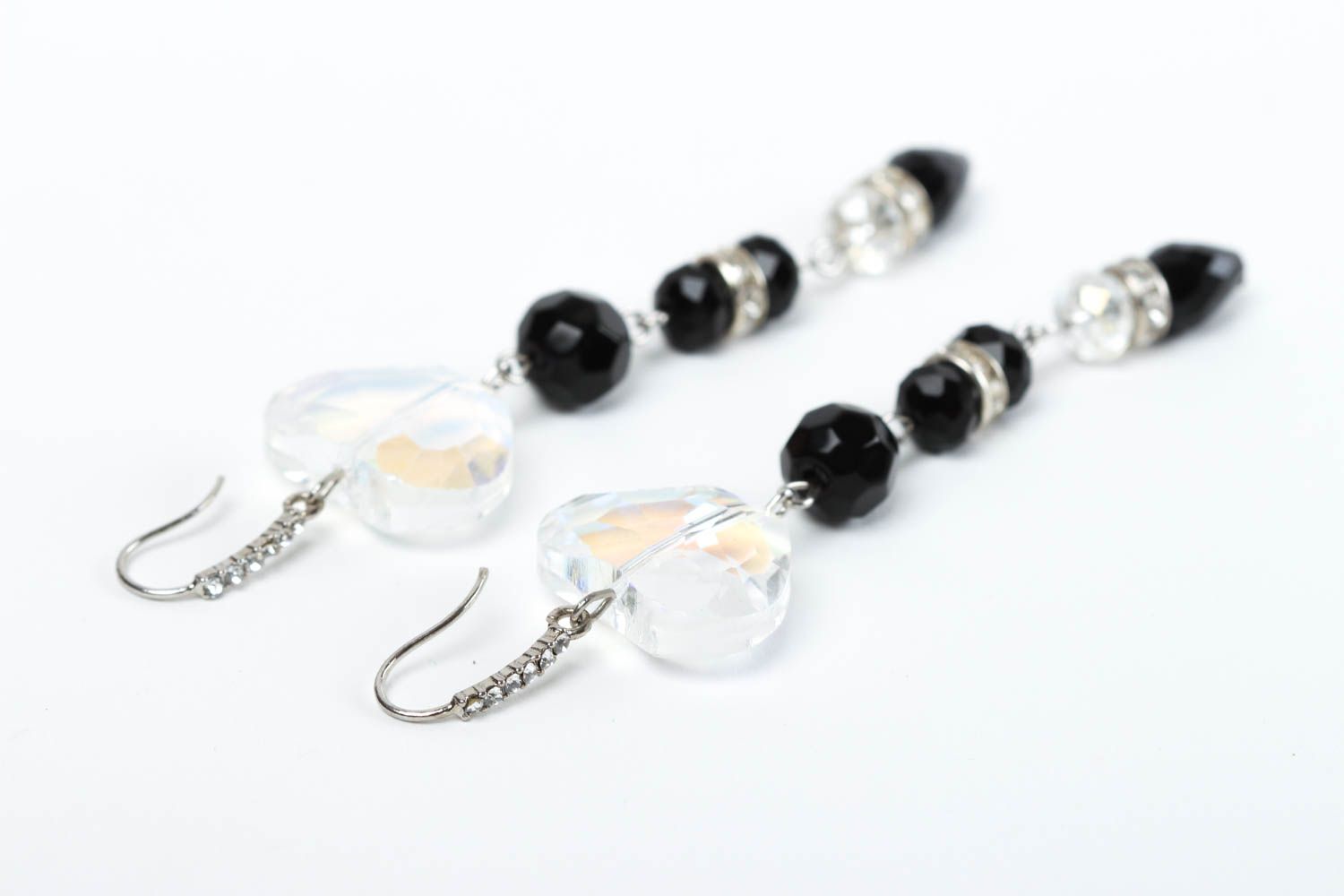 Boucles d'oreilles pendantes Bijou fait main Cadeau femme en perles de cristal photo 4
