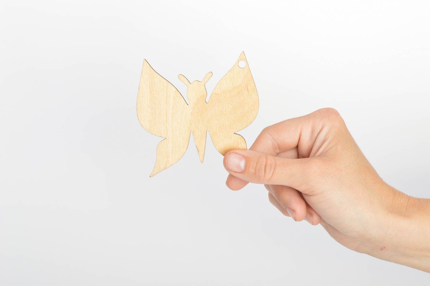 Pieza en blanco para creatividad de madera artesanal con forma de mariposa foto 5