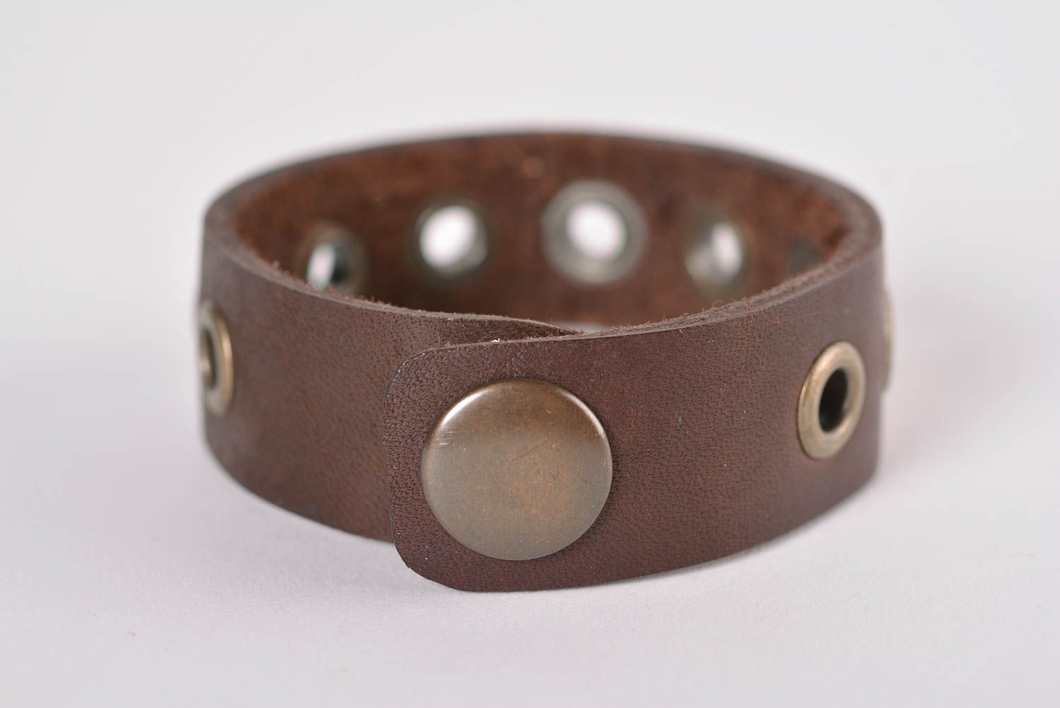 Handmade designer leather bracelet stylish unusual bracelet cute wrist jewelry photo 3