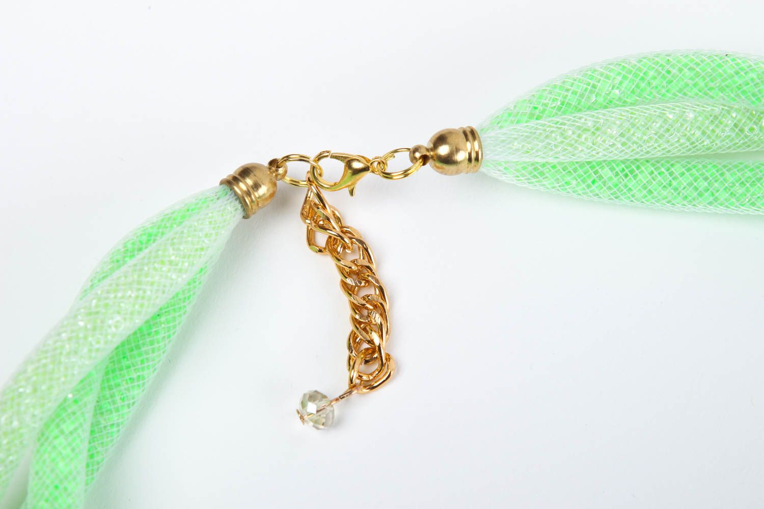 Handmade Damen Collier lange Halskette Accessoire für Frauen stilvoll grün foto 4
