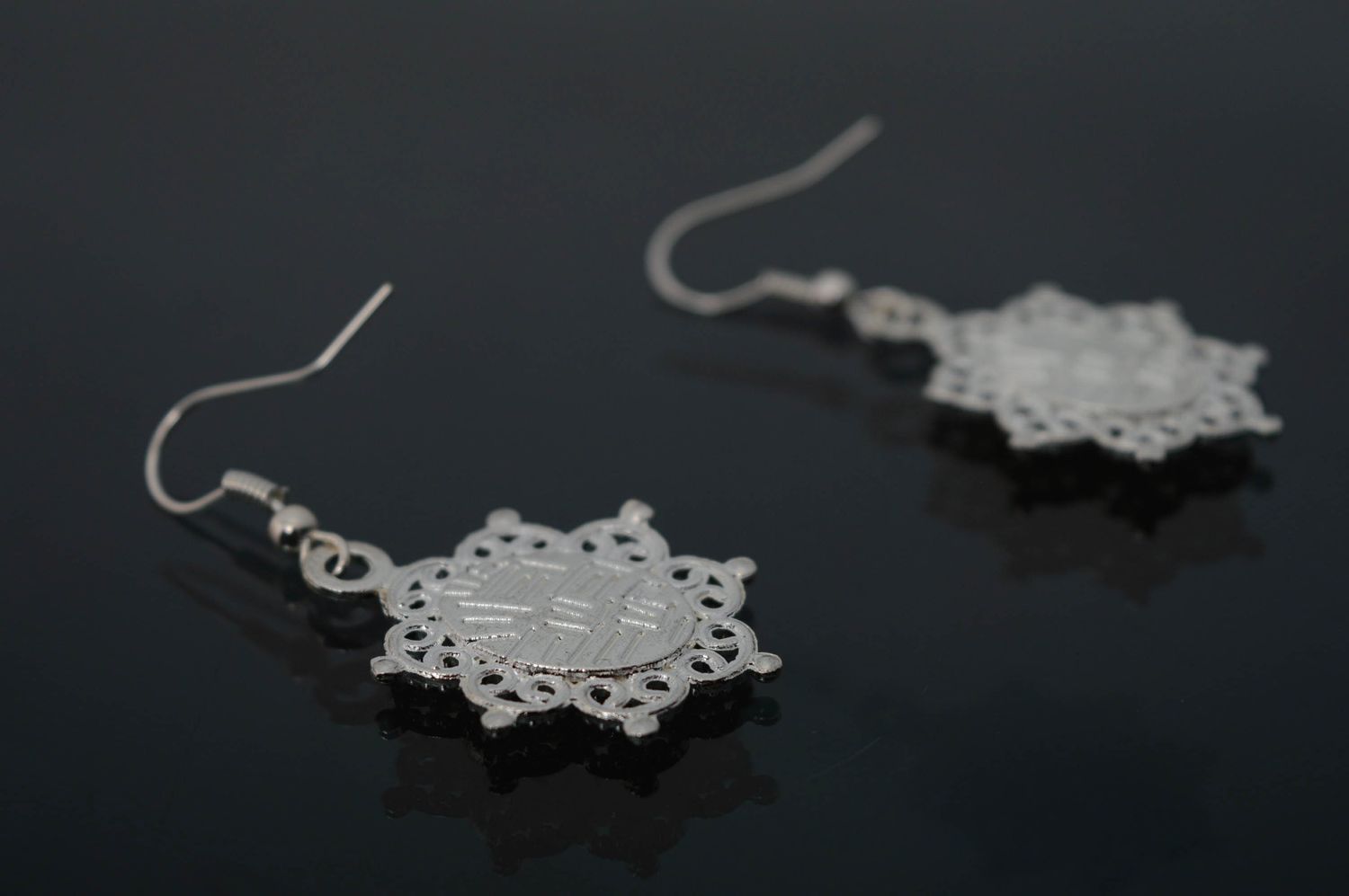 Long earrings with natural verbena flowers photo 5