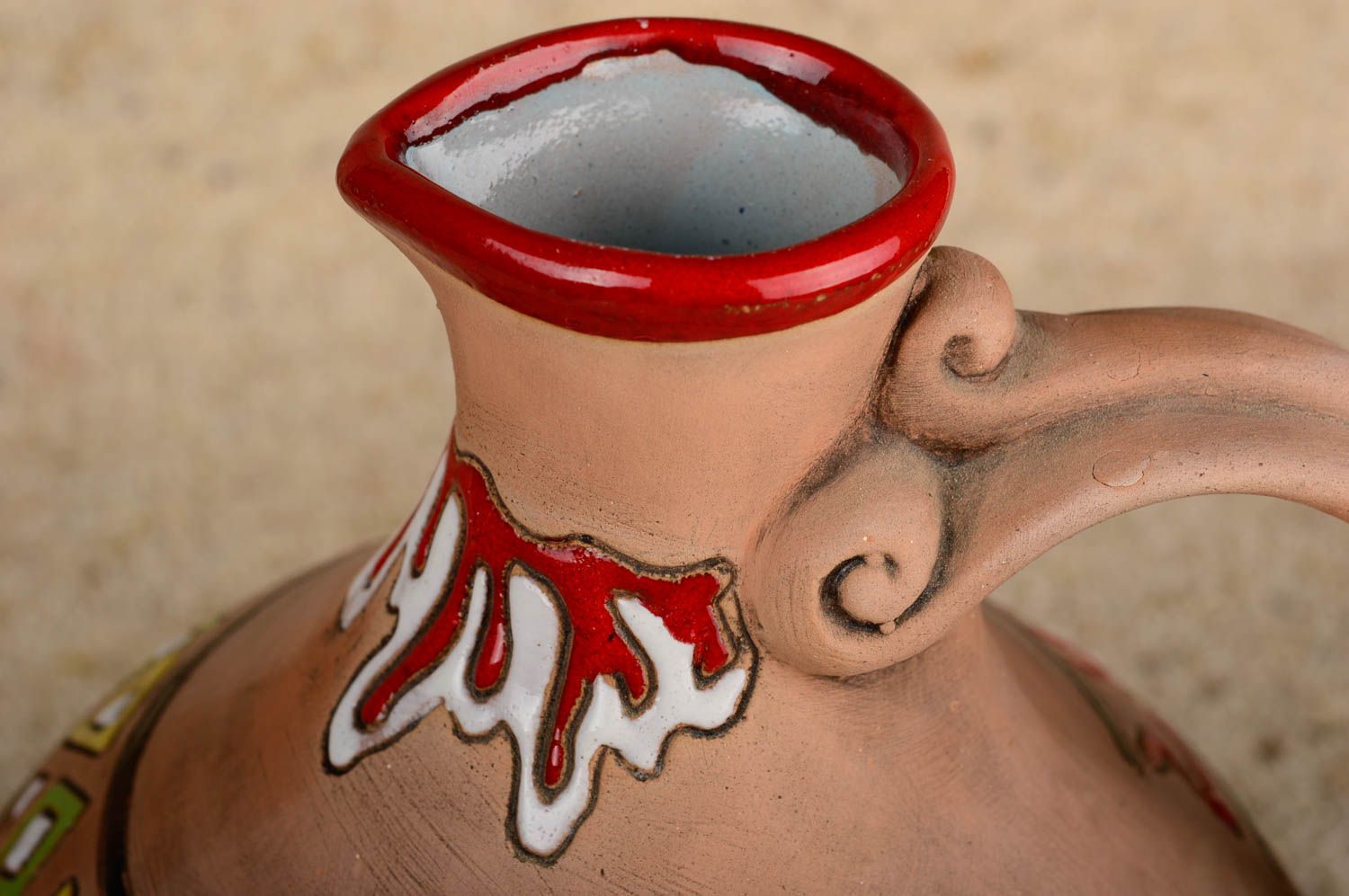 Handmade Wasserkrug Keramik Tisch Deko Designer Geschirr Krug Keramik 1.8 L bunt foto 3