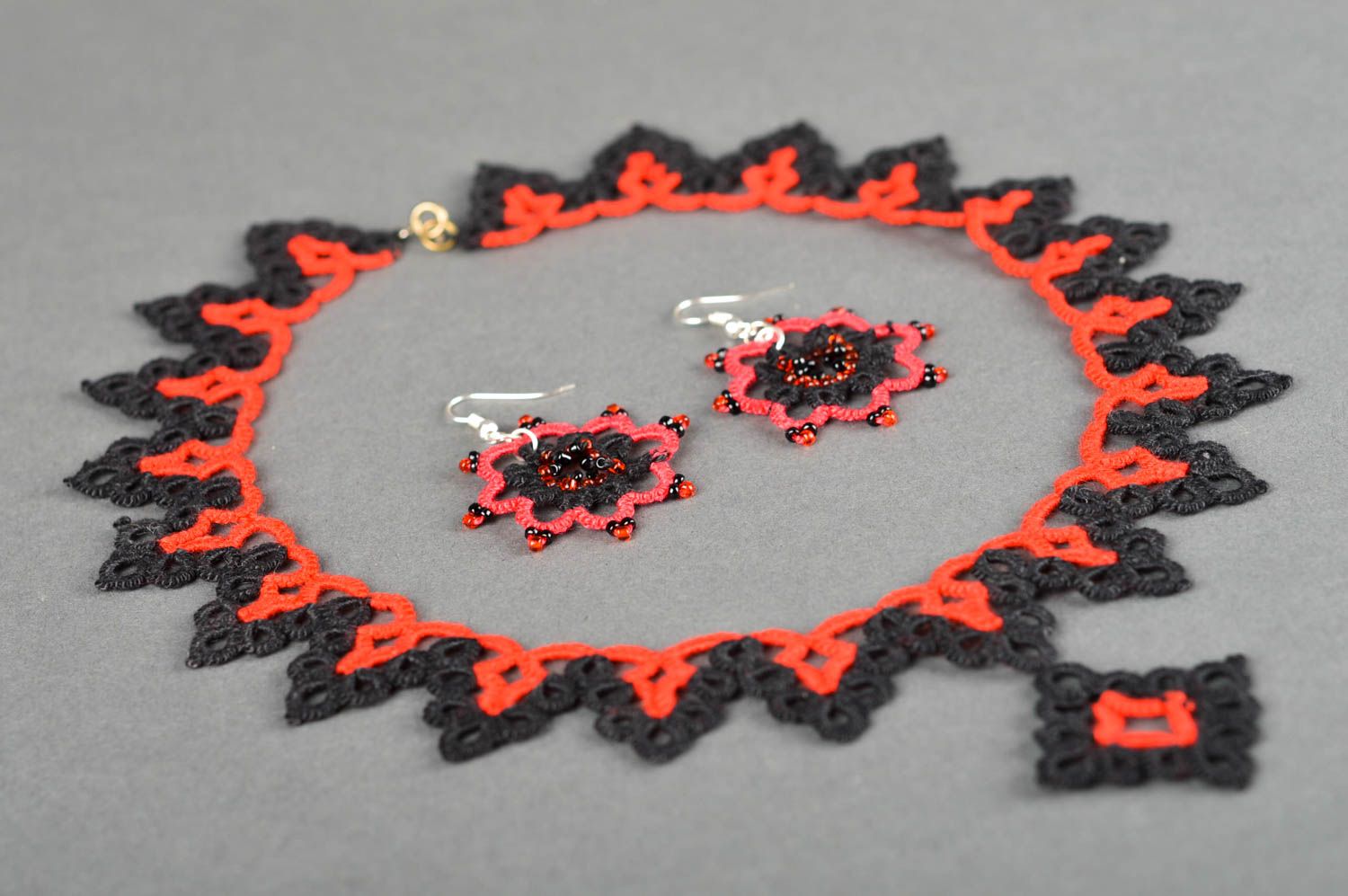 Handmade jewelry set designer necklace beaded earrings fashion jewelry photo 3