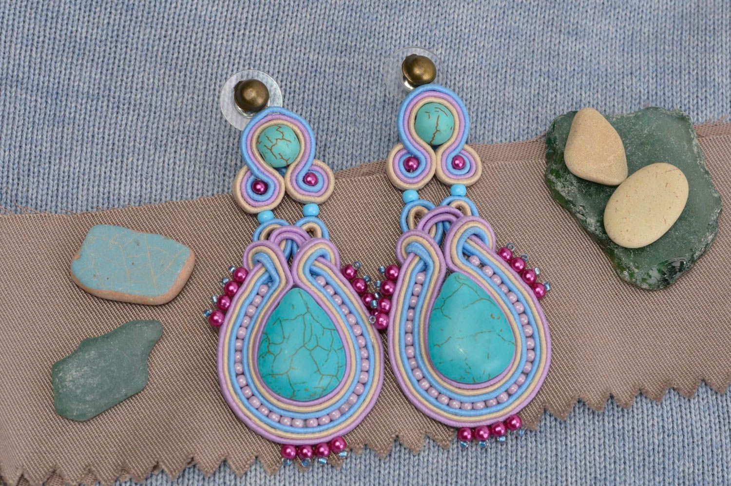Stylish earrings soutache designer earrings fashion women accessory girls gift photo 1