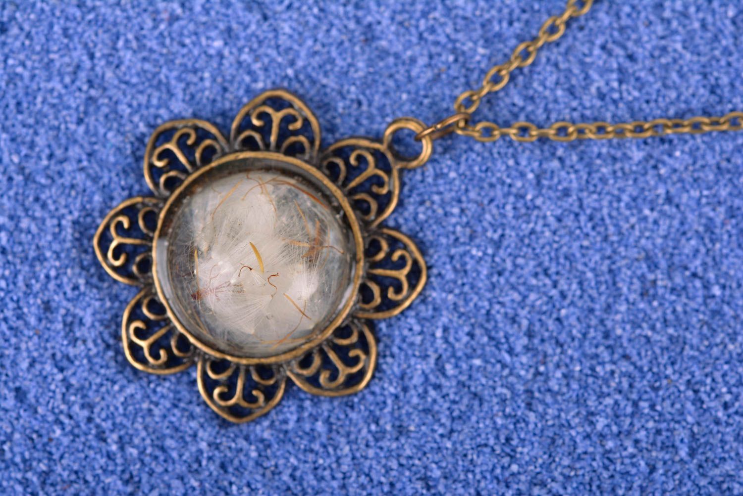 Handmade pendant unusual pendant designer accessory for girls epoxy jewelry photo 1