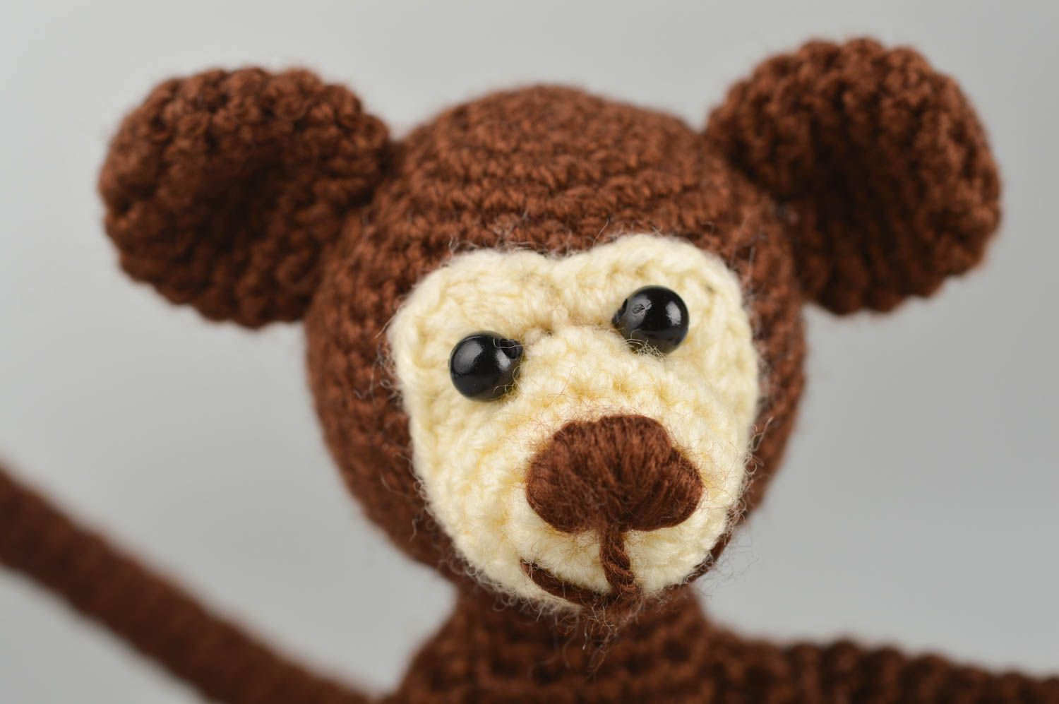 Handmade crochet toy baby soft toy crochet monkey toy design crocheted toys   photo 4