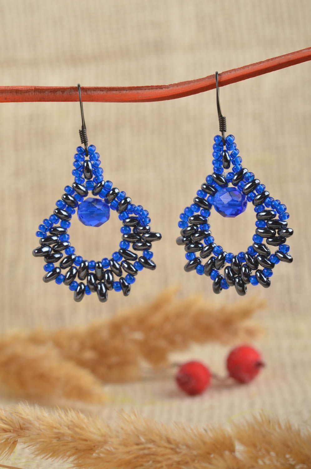 Stylish handmade beaded earrings crystal earrings designer accessories for girls photo 1