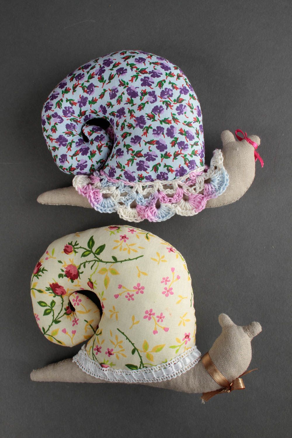 Blumige Kuscheltiere Schnecken handmade Stoff Spielzeuge Geschenke für Kinder  foto 4