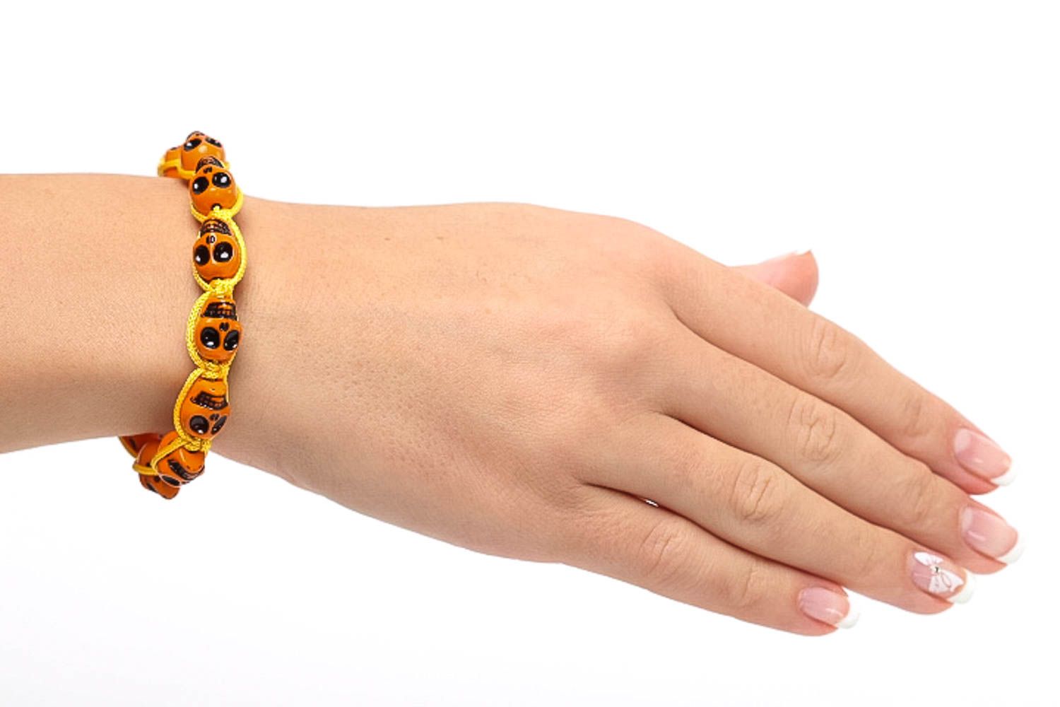 Bracelet mode Bijou fait main de tons jaunes Accessoire femme cadeau design photo 5