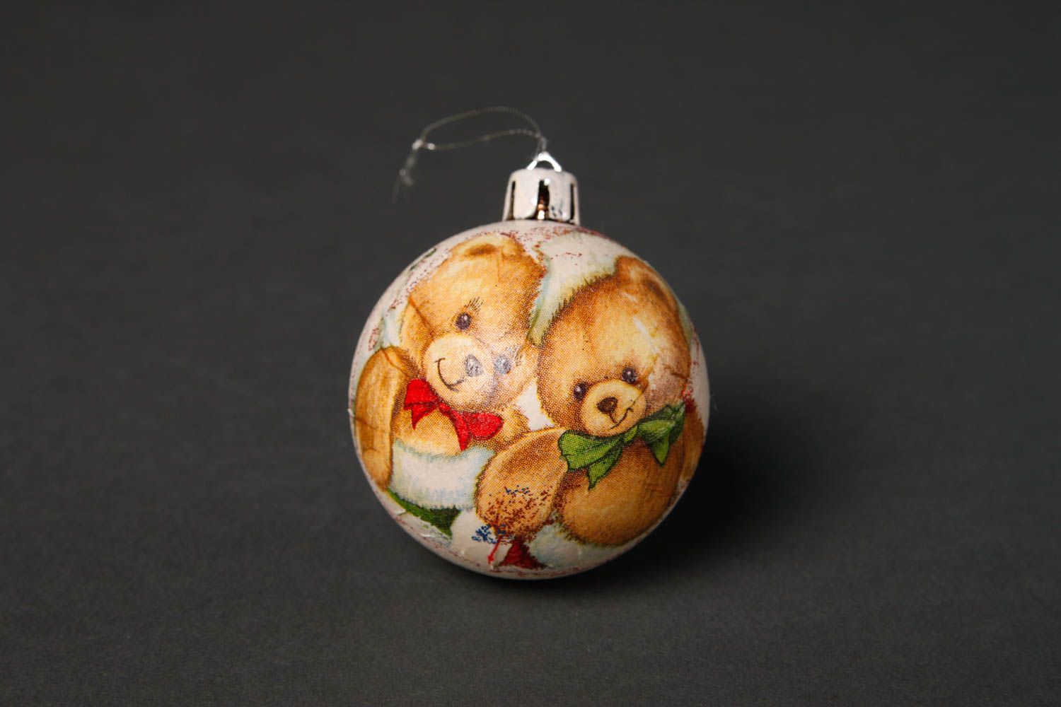Boule de Noël faite main Décoration du sapin avec ours Décoration Nouvel An photo 3