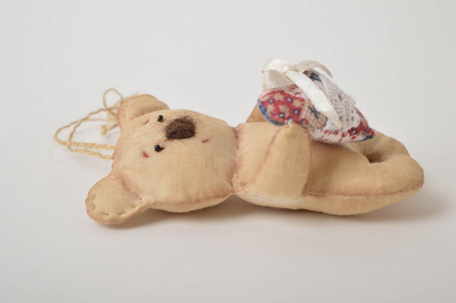 Peluche de animal hecho a mano juguete de tela osito objeto de decoración  foto 4