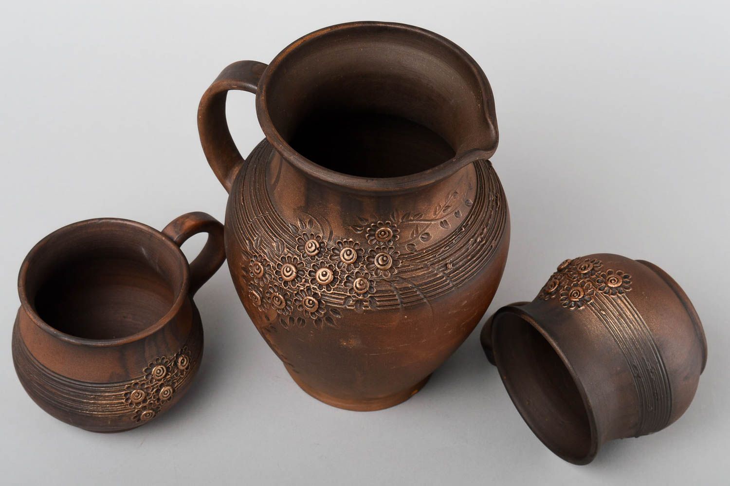Jarra de barro hecha a mano tazas de cerámica utensilios de cocina para mujer foto 3