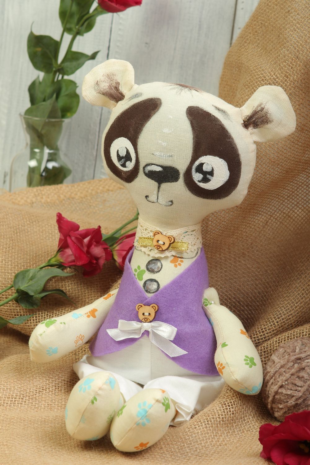 Panda Stofftier Handgefertigt Wohnzimmer Deko kreative Geschenkidee schön foto 1