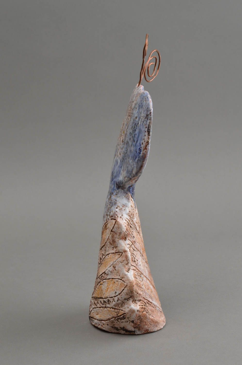 Статуэтка из шамотной глины расписанная глазурью ручной работы Рождение фото 2