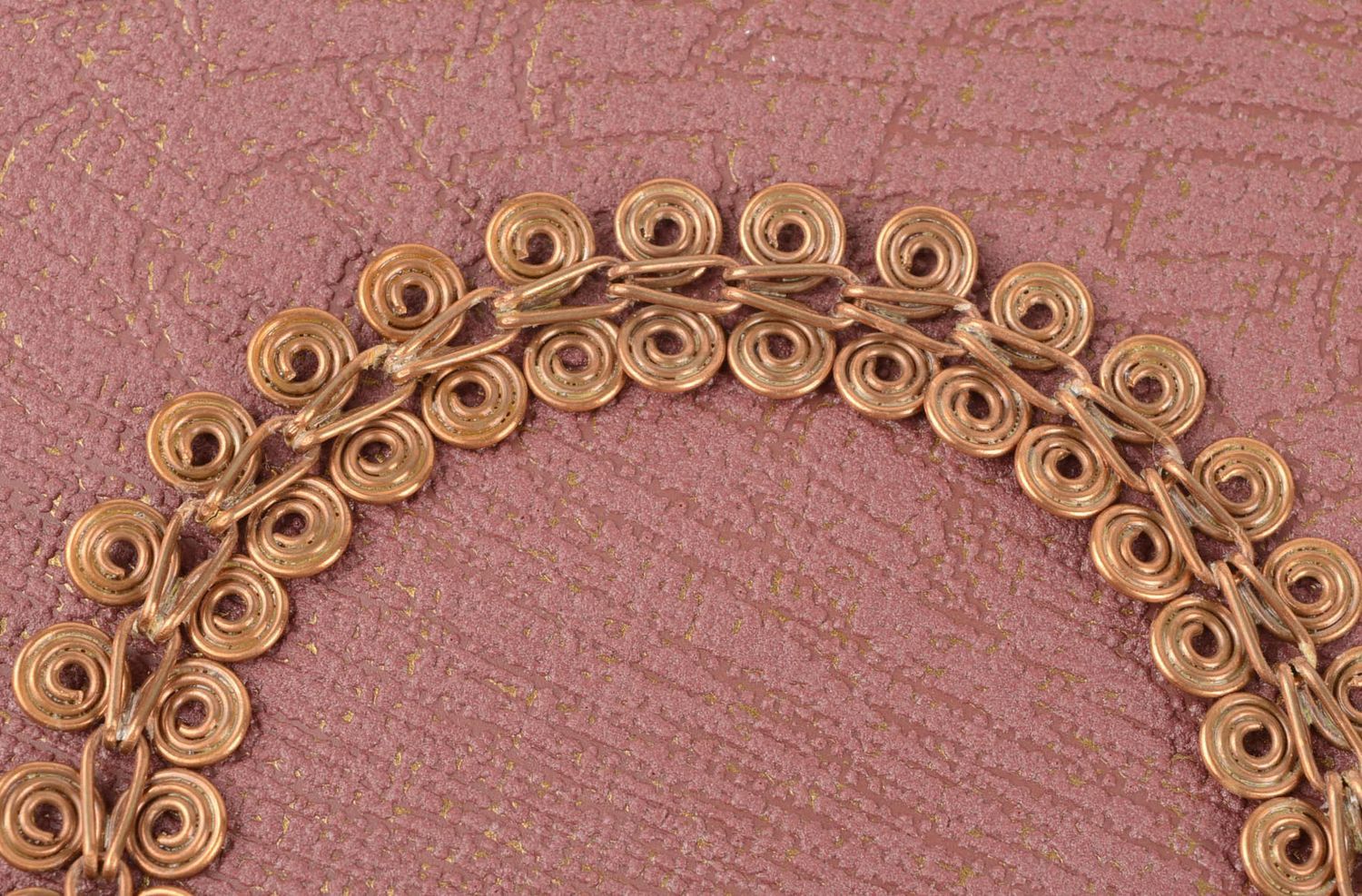 Collar hecho a mano de cobre bisutería de moda accesorio para mujer en espiral foto 2